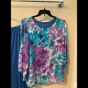 Susan Graver tank & Tunic set with skirt added, L